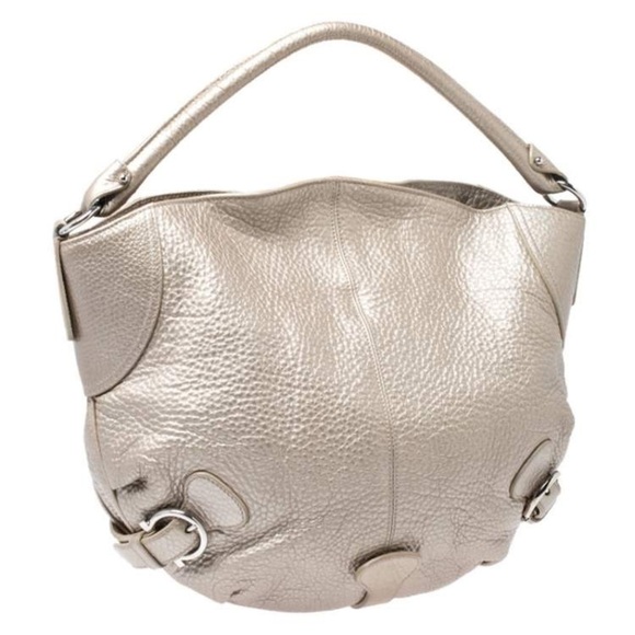 Salvatore Ferragamo Gold  Leather Hobo Handbag Purse - Picture 3 of 10